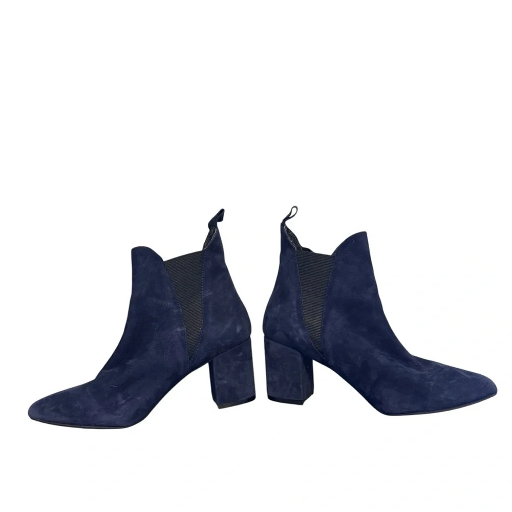 Girotti Navy Blue Suede with Red Bottom Boots Size 36